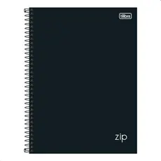 Caderno Universitário 10 Matérias Tilibra Zip Preto 160 Folhas Capa Dura Resistente
