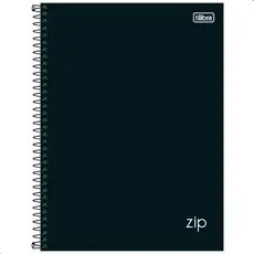 Kit 2 Caderno Universitário Espiral Zip Preto 1 Matéria 80f Capa Dura Escola Faculdade Espiral