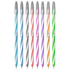 Kit Canetas Cis Spiro Gel 8 Cores 0.7mm Esferográfica Ponta Fina Escrita Macia