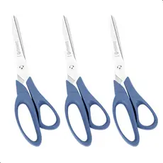 Kit 3 Tesoura Easy Cut Mundial 21cm Multiuso Reforçada Papelaria Costura Afiada