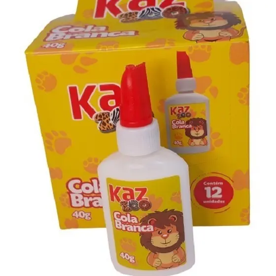 12 Colas Branca Escolar 40g Liquida - Atacado 12 Unidades - Trabalho Artesanato Papel Madeira Cartolina Secagem Rápida