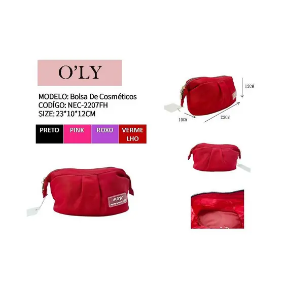 Necessaire Feminina Bolsa de Cosméticos Grande Organizadora Maquiagem Viagem Impermeável 23x10x12cm