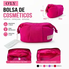 Necessaire Feminina Bolsa de Cosméticos Grande Organizadora Maquiagem Viagem Impermeável 23x10x12cm