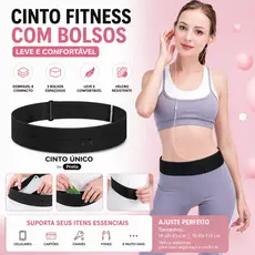 Pochete Esportiva Cinto Fitness Esportivo com Bolsos Invisíveis Ajustável Porta Celular Corrida Academia Unissex