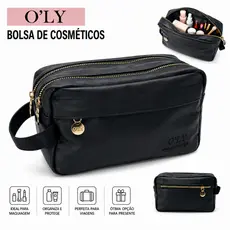 Necessaire Feminina Grande PU Impermeável Organizador Maquiagem Bolsa Cosméticos Viagem