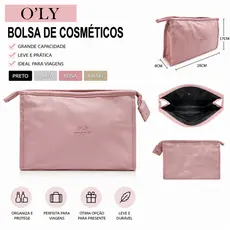 Necessaire Feminina Grande Impermeável Porta Maquiagem Organizador de Viagem com Zíper e Compartimentos
