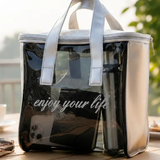 Bolsa de Maquiagem Bolsa de Praia Necessaire Feminina Transparente Grande Bolsa de Viagem Impermeável 2 Modelos