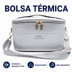 Bolsa Térmica Lancheira Impermeável Grande Capacidade com Alça Ajustável e Bolso Externo