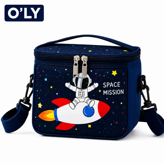 Lancheira Infantil Térmica Estampada Bolsa de Almoço com Alça Transversal e Mão Forro de Alumínio Modelos Variados