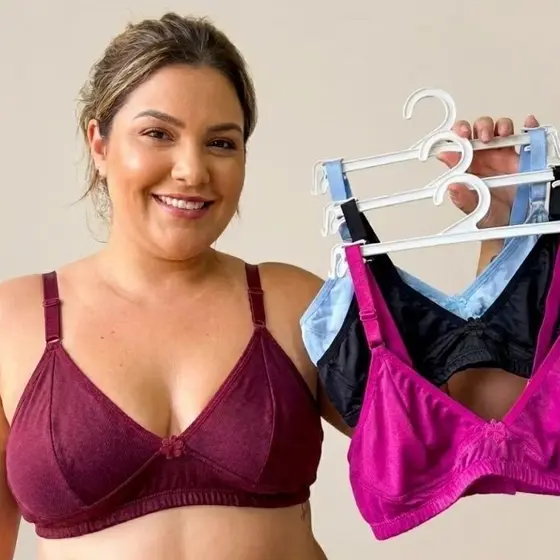 Kit 5 Sutiã Top Poliamida Premium Poliester Regulável Sem Bojo