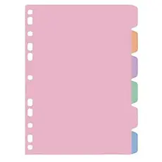Divisória para fichário plástica A4 PVC tons pastel 6 unidades ACP