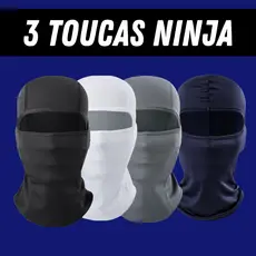 Kit 3 Touca Ninja Balaclava Toca UV+50 Proteção Solar Térmica Motoqueiro Motoboy touca preta, kit  inverno