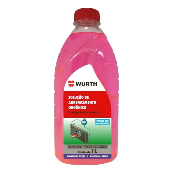 Aditivo Solução Arrefecedora Orgânica 33% Pronto Uso Rosa 1L - Wurth