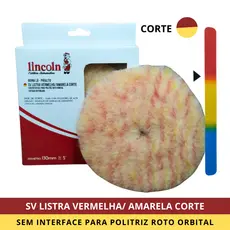 Boina Lã Pirulito SV Listra Vermelha/Amarela Sem Interface Corte 5 Polegadas (130mm) - LINCOLN