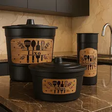 Kit Pia Conjunto 3 Peças Plástico Resistente Organização Casa Cozinha Vários Modelos