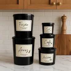 Kit Potes Mantimentos Linha premium jogo com - 5 Peças plástico
