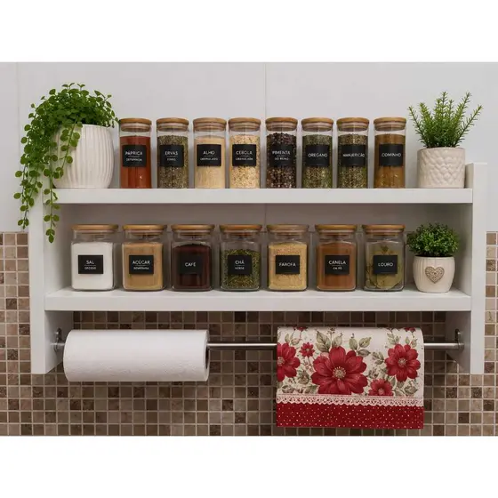 Nicho porta Tempero 100% MDF organizador de cozinha 48cm