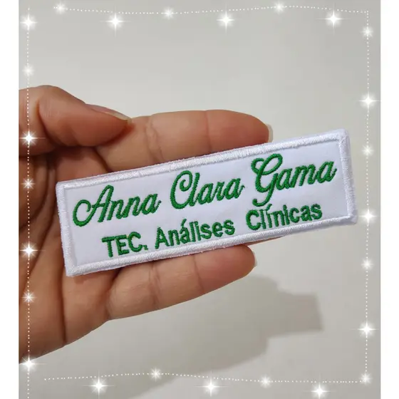 Seu Nome para Jaleco patch Termocolante em Bordado- 1 unidade / ( esse link é só o seu nome, NÃO VAI O LOGOTIPO)