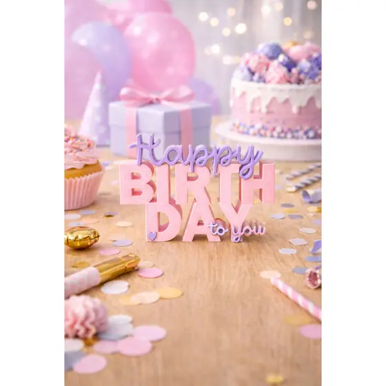 Letreiro Decorativo “Happy Birthday to You” – Delicado & Encantador