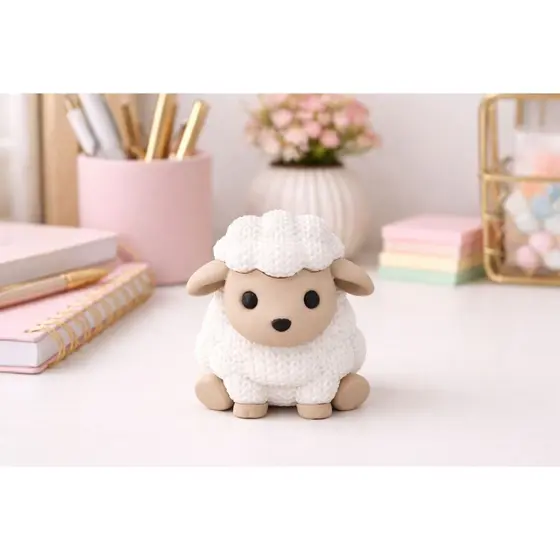 Ovelha Decorativa 3D Fofa | Mini Enfeite Quarto Infantil Decoração Aniversario Lembrancinha Cha de Bebe/Fraldas Batizado