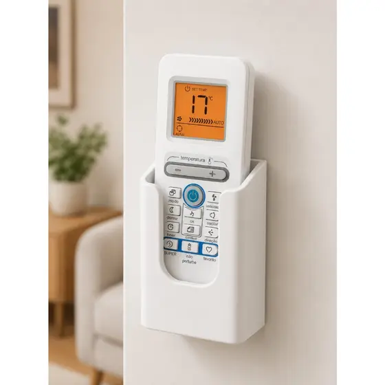 Suporte De Parede Porta Controle Remoto Ar Tv Ventilador Branco e Preto