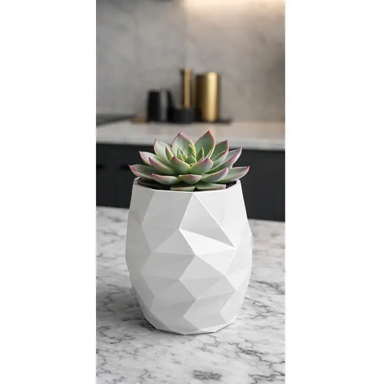 Mini Vaso Geométrico Decorativo em PLA – para Suculentas - Design Moderno e Minimalista (8x7x7cm)