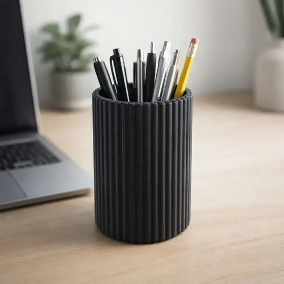 Porta-Canetas ou Pinceis de Maquiagem - Plastico Leve e Moderno 10 cmAltura Mesa Home Office Consultorio Gamer