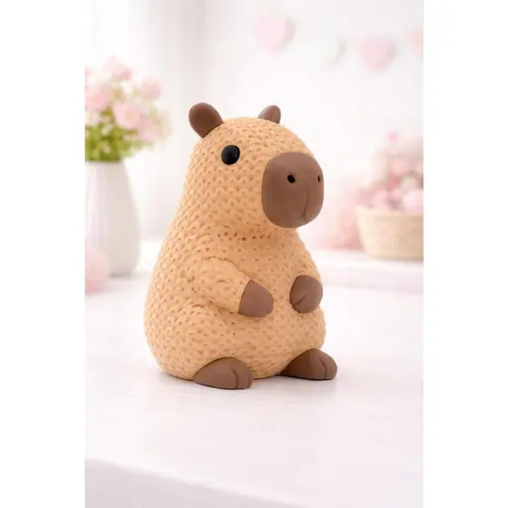 Capivara Mini Decorativa 3D Fofa - Mini Enfeite para Quarto Infantil Decoração de Mesa Festa Presente Criativo 6cm