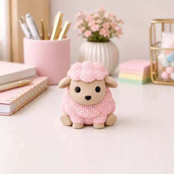 Ovelha Decorativa 3D Fofa | Mini Enfeite Quarto Infantil Decoração Aniversario Lembrancinha Cha de Bebe/Fraldas Batizado