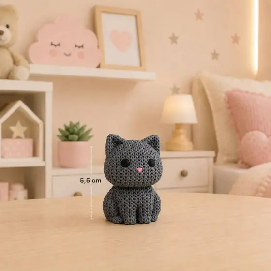 Gatinho Decorativo Fofo | Mini Enfeite Sala Quarto Infantil Decoração Aniversario Lembrancinha 5,5cm