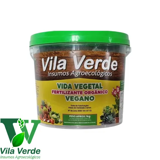 Vida Vegetal Fertilizante  Orgânico Vegano Vila Verde balde 1 Kg