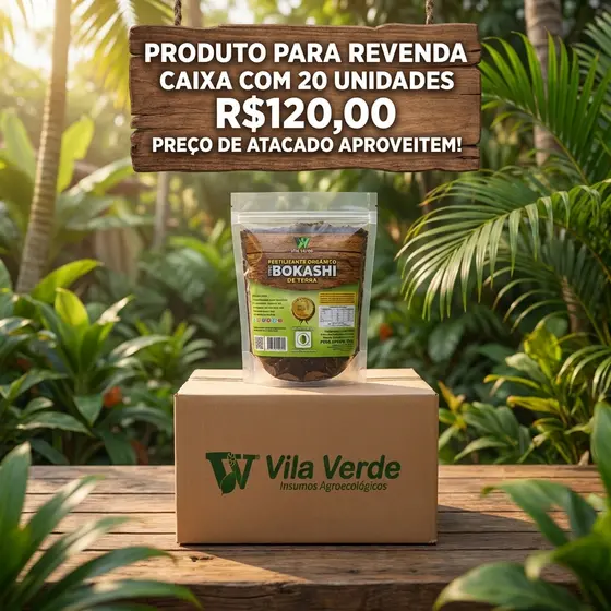 Fertilizante Orgânico Bokashi de Terra Vila Verde  caixa com 20 unidades