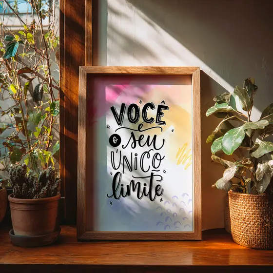 Quadro Você É O Seu Único Limite Frase Motivacional Inspiração Coragem Sucesso Força Superação
