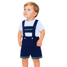 Shorts Suspensorio infantil Alemão azul oktoberfest
