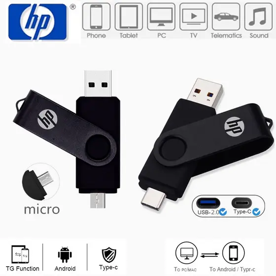 Pen Drive OTG Tipo-c/Micro 64GB 128GB 256GB 2TB De Alta Velocidade USB2.0 512GB 1TB