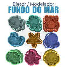 Ejetor e Modelador para Docinhos e Brigadeiro - Tema Fundo do Mar