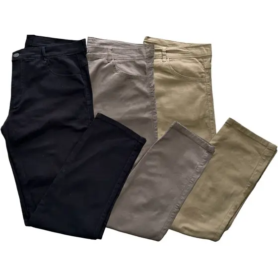kit c/3 calças de sarja social básica  slim masculina todas com elastano calça de ótima qualidade com botão envio rápido