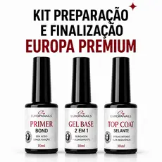 Kit Preparação e Finalização para Unhas de Gel 1 Primer 1 Gel Base 1 Top Coat Europa 3 Unid% ATACADO