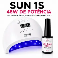Cabine Led Sensor Digital SUN 5 48W + Gel Capa Base 2 em 1 Para Unhas em Gel Blindagem Profissional