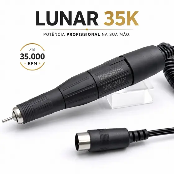 Caneta Micro Motor STRONG Blindada Potente Compativel com MARATHON + Broca Diamantada BRINDE
