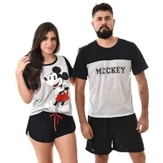 Kit 02 Pijama Casal Adulto Em Malha PV Light Verão Masculino e Feminino