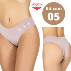 Kit 05 Calcinha Tanga Corte a Laser Sem Costura Feminina