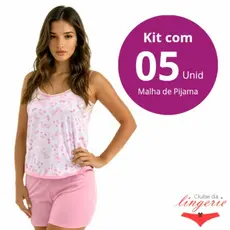 Kit 05 Short Doll Feminino Pijama 025 Adulto Baby Doll Alcinha Em Malha De Pijama Estampas Sortidas
