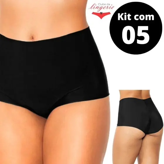 Kit 05 Calcinha Boxer Corte A Laser Sem Costura Cueca Feminina