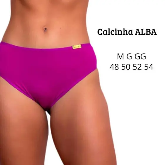 KIT 3 Calcinhas Cintura Alta 42 ao 54 Slim ao Plus Size Microfibra Conforto Não Enrola Ref Alba