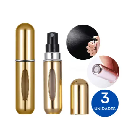 Kit 3 Mini Spray Frasco Porta Perfume De Bolso Recarregável