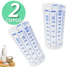Kit 2/1 Copo Medidor Graduado Receitas Dosador Medidas Copo Medidor 500ML