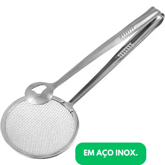 Escumadeira Pescadora Para Fritura Com Pegador Inox 28,5cm