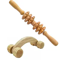 Kit massageador Rolo Bastão Massageador + carrinho massageador