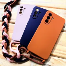 Capa Capinha Feminina Samsung Galaxy A07 | A17 | A37 | A57 com Cordão Ajustável Silicone Premium Antichoque | Luxo